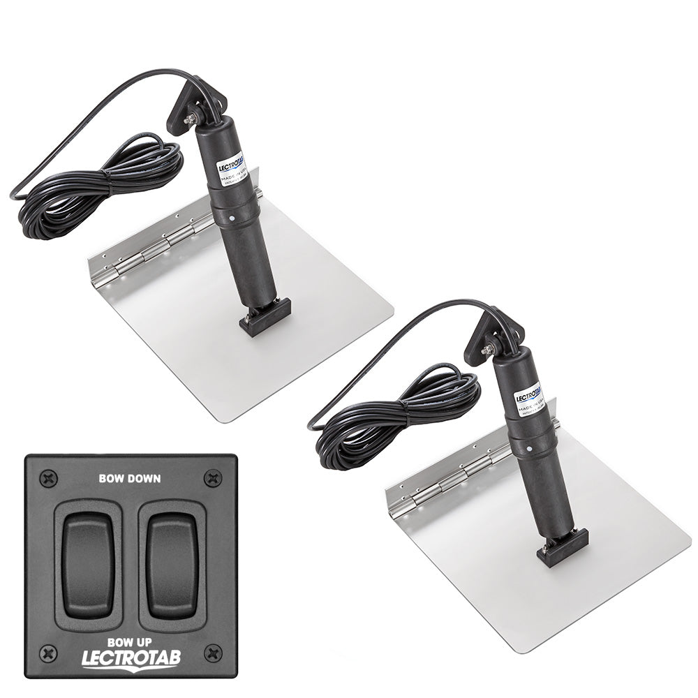 Lectrotab XKA Stainless Steel Trim Tab Kit with Rocker Switch, 9 x 12 Inch, XKAF9X12