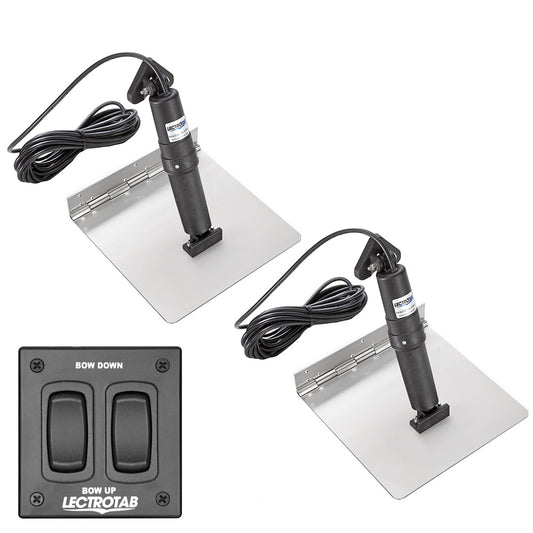Lectrotab XKA Stainless Steel Trim Tab Kit with Rocker Switch, 9 x 12 Inch, XKAF9X12