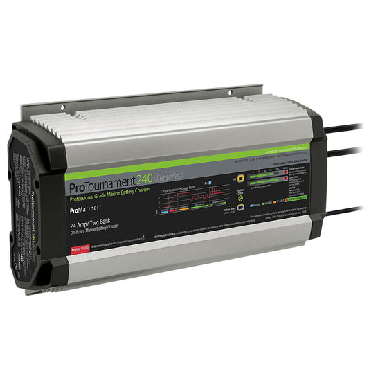 ProMariner ProTournament 240 Elite Series3 2-Bank On-Board Marine Battery Charger, 24 Amp, Part 53242