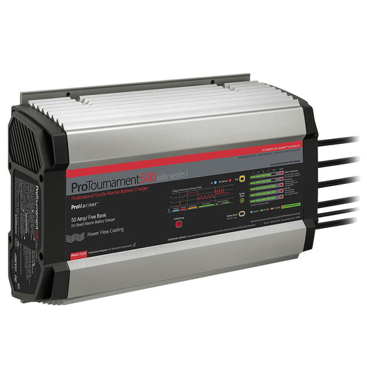 ProMariner ProTournament 500 Elite Series3 5-Bank On-Board Marine Battery Charger, 50 Amp, Part Number 53505