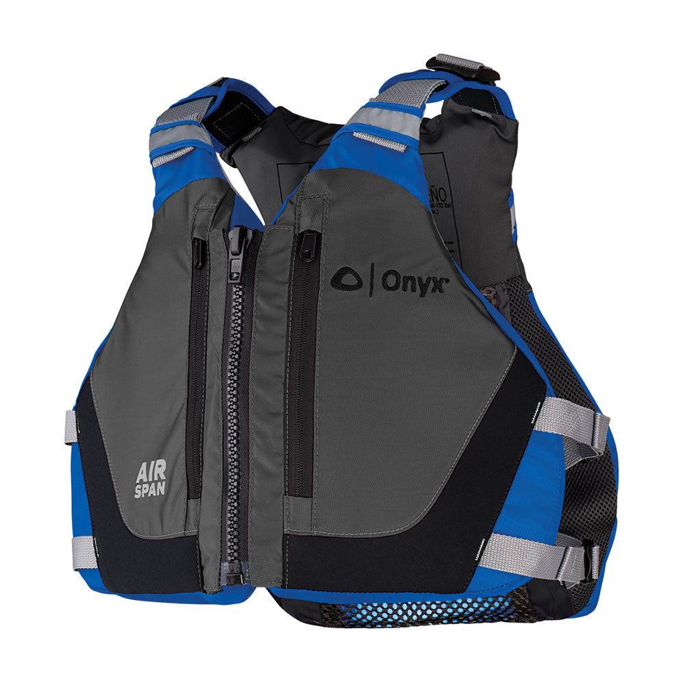Onyx Outdoor Airspan Breeze Life Jacket XL/2X - Blue | Breathable Paddling & Kayaking Safety Vest