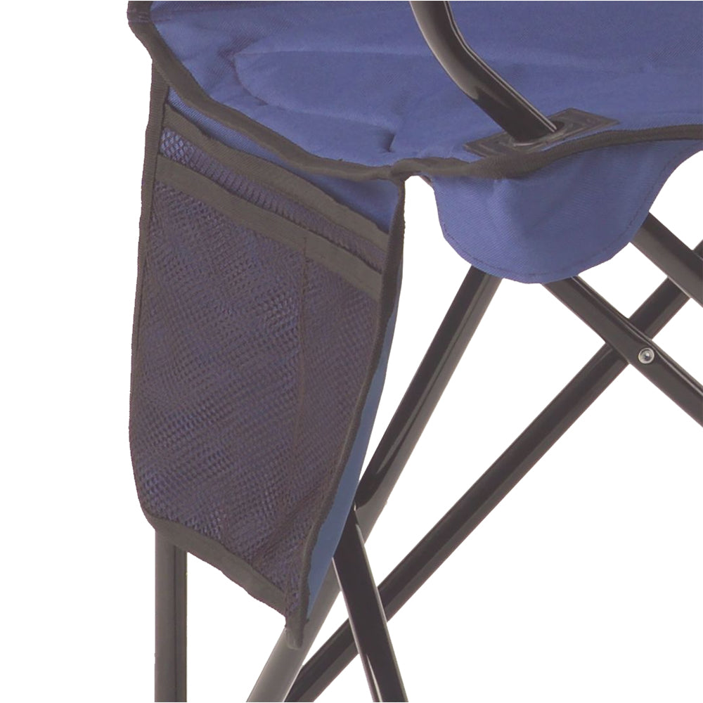 Coleman Cooler Quad Camping Chair with Built-In 4-Can Cooler, Blue, 2000035685
