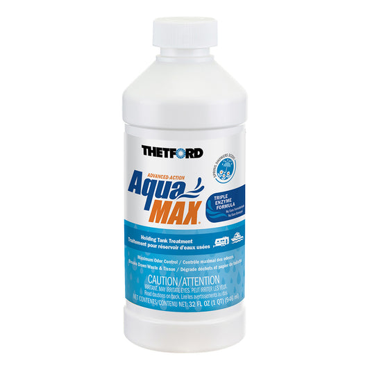 Thetford Marine AquaMax Holding Tank Treatment – 32 oz. Spring Shower Scent, Enzyme & Probiotic Waste Decomposer