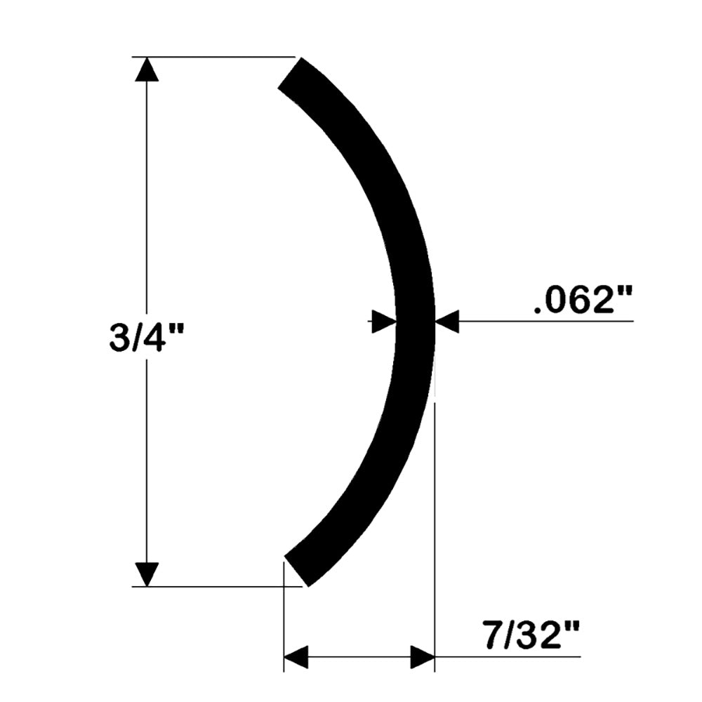 TACO Marine Hollow Back 304 Stainless Steel Rub Rail Insert – 3/4 Inch x 6 Feet for Marine Applications