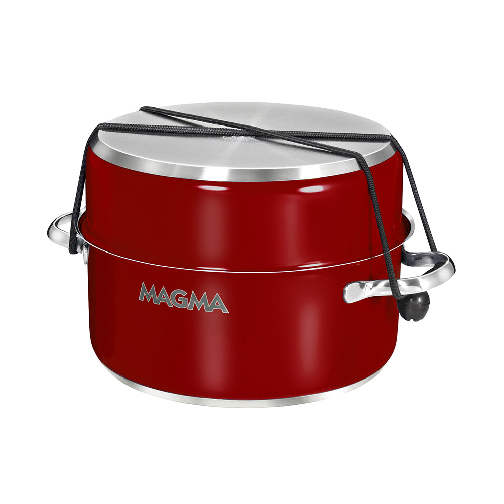 Magma A10-366-MR-2-IN 10-Piece Nestable Induction Nonstick Cookware Set, Magma Red