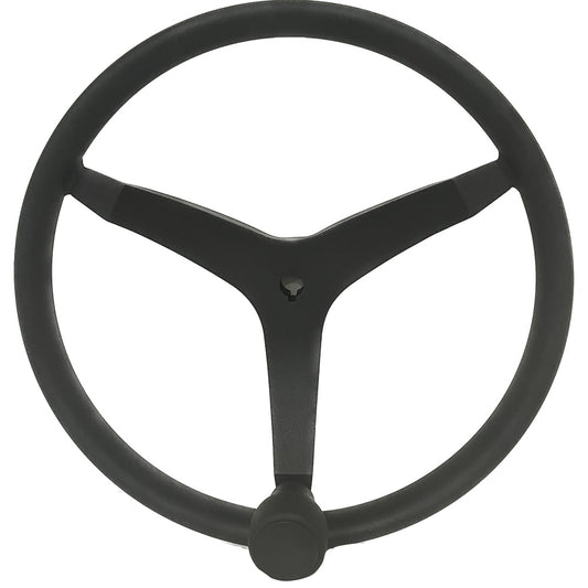 Uflex USA V46 13.5-Inch Stainless Steel Steering Wheel with Speed Knob - Black