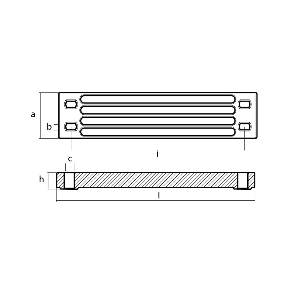 Tecnoseal Zinc Yamaha Bar Anode for Engine Bracket – Protects 200-300 HP Yamaha Outboard Motors