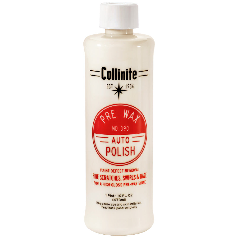 Collinite 390 Pre-Wax Auto Polish, 16 oz Clear-Coat Safe Machine Polish