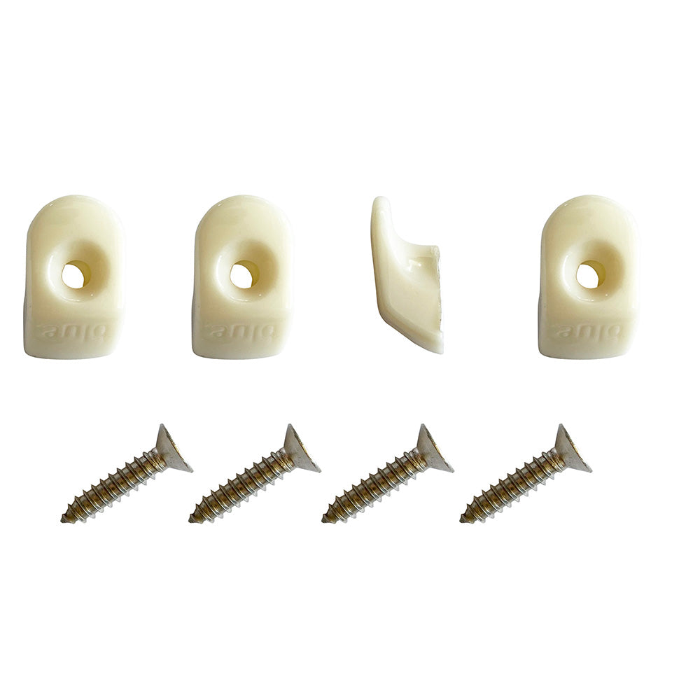 Blue Performance White Hooks & Screws - 4 Pieces, Durable Wall Mount Hardware