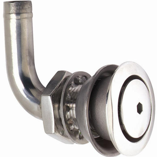 Attwood Marine 66032-3 316 Stainless Steel Flush Mount Fuel Vent with 90-Degree Turn and Silicone Gaskets