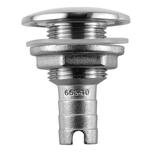 Attwood Marine Stainless Steel Thru-Hull Short Straight Barbed Fitting - 3/4" Inner Diameter for Marine Plumbing