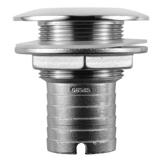 Attwood Marine Stainless Steel Thru-Hull Short Straight Barbed Fitting – 1-1/2" Inner Diameter, Corrosion-Resistant Marine Hardware