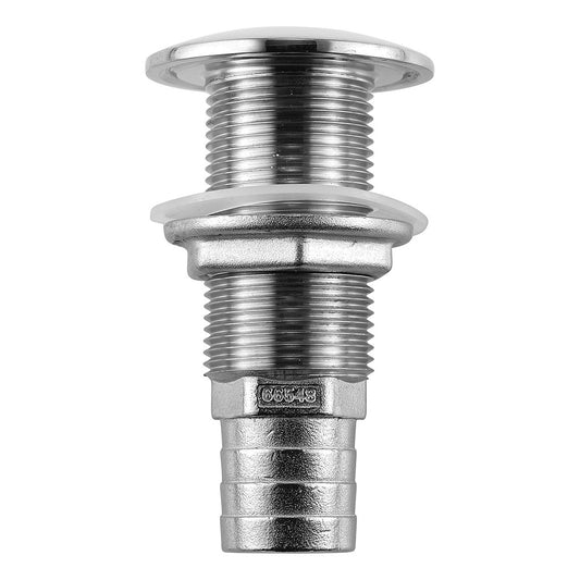 Attwood Marine Stainless Steel Thru-Hull Fitting, 1-Inch Inner Diameter, Standard Straight Barbed | Durable Marine Hardware
