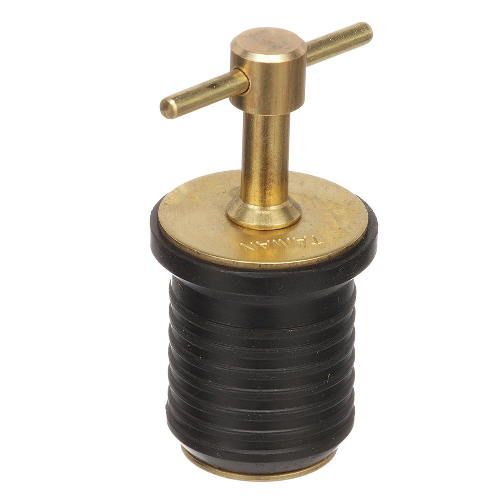 Attwood Marine T-Handle Brass Drain Plug – 1 Inch Diameter for Marine and Industrial Use