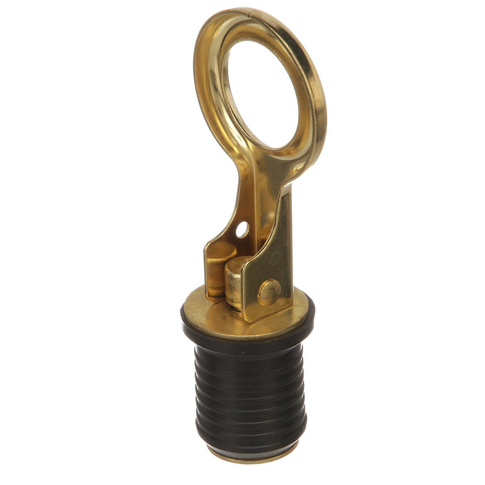 Attwood Marine Snap-Handle Brass Drain Plug - 1 Inch Diameter for Marine and Plumbing Applications