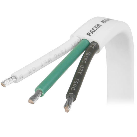 Pacer W16/3-FT 16/3 AWG Triplex Boat Cable, Black/Green/White, Sold by the Foot