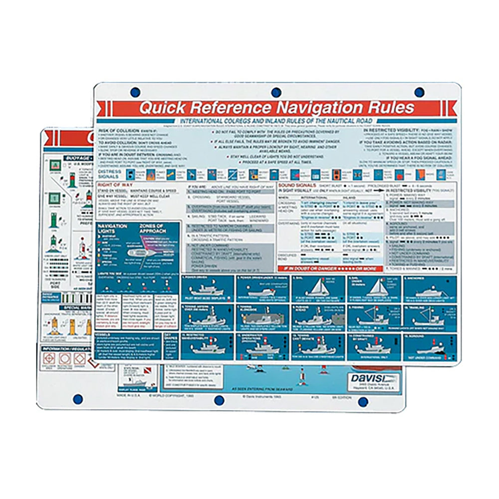 Davis Instruments Navigation Rules Quick Reference Card – Marine Safety and Navigation Aid