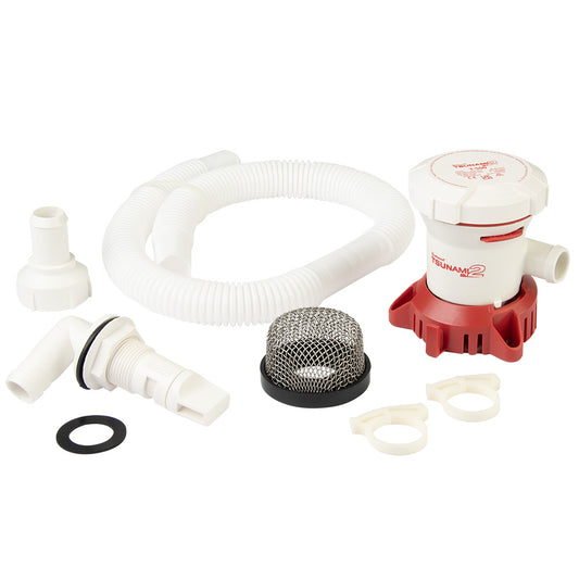 Attwood Marine Tsunami MK2 T500 Manual Bilge Pump with Installation Kit - 500 GPH, 12V