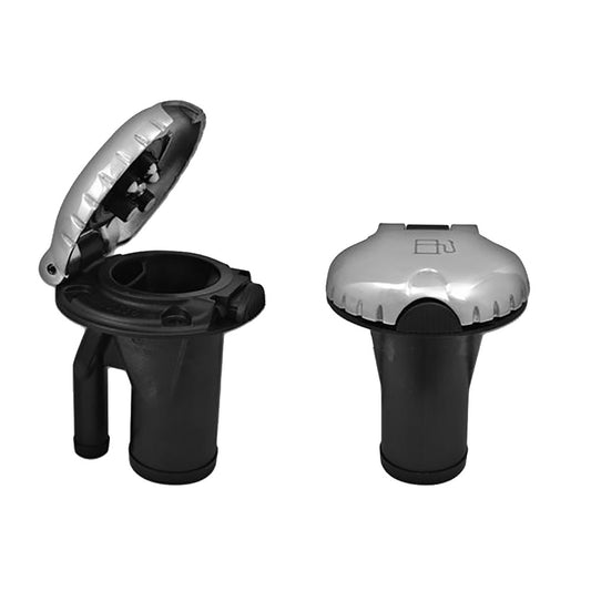 Attwood Marine Deck Fill for Pressure Relief Systems with Straight Body & Scalloped Stainless Steel Cap