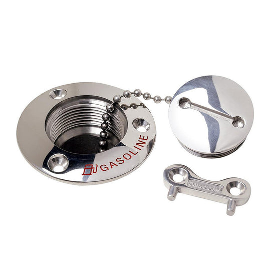 Attwood Marine Gasoline Deck Fill Kit with 1-1/2 Inch Stainless Steel Alloy - Easy Seal and Durable Design