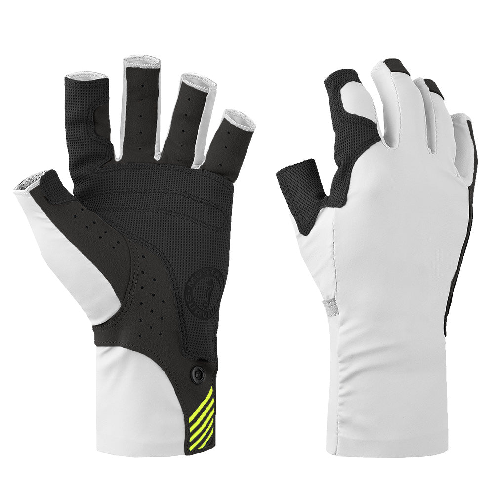Mustang Survival Traction UV Open Finger Gloves - White & Black, Extra Large