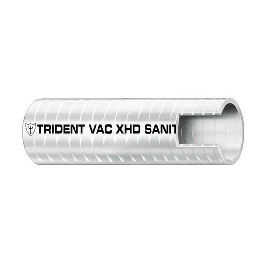 Trident Marine 1-Inch x 50-Foot VAC XHD Sanitation Hose with Hard PVC Helix - White