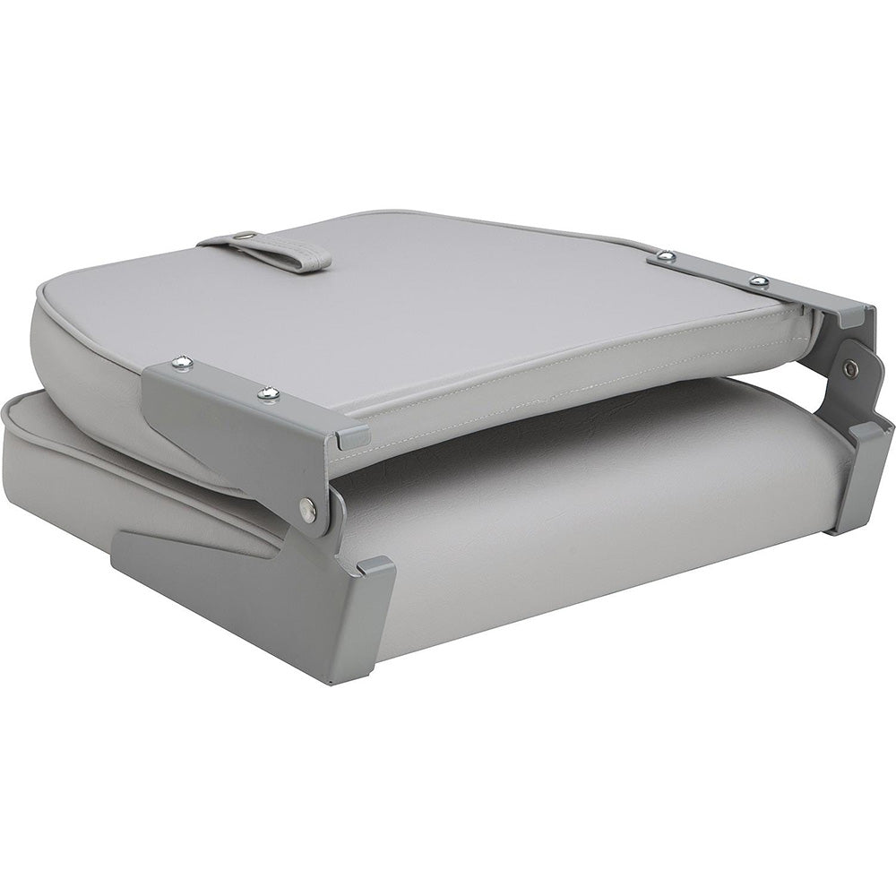 Attwood Marine Swivl-Eze Low Back Padded Flip Seat - Grey | Comfortable Marine Seating Solution