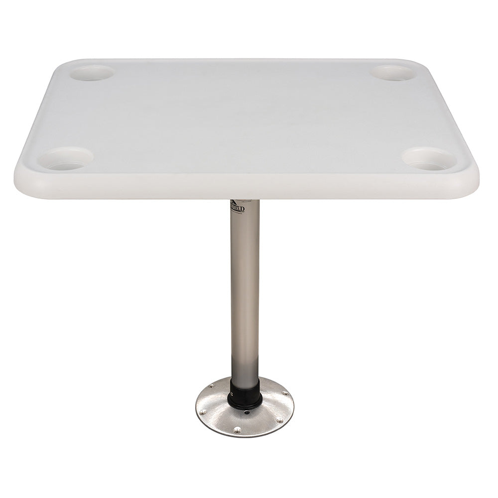 Springfield Marine 16" x 28" Rectangle Table Package with White Thread-Lock Surface Mount