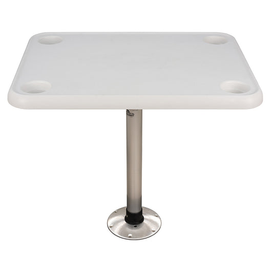Springfield Marine 16" x 28" Rectangle Table Package with White Thread-Lock Surface Mount