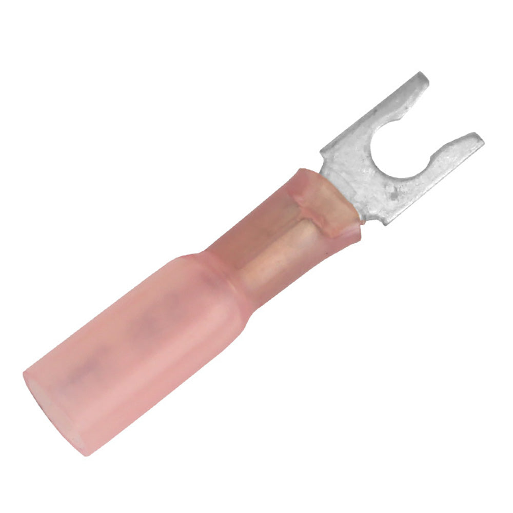 Pacer TE18-8SLF-25 22-18 AWG Heat Shrink Spade Terminals, #8 Stud, Red, 25 Pack