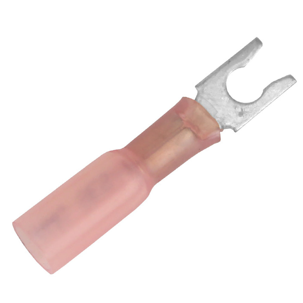 Pacer TE18-8SLF-100 22-18 AWG Heat Shrink Spade Terminals, #8 Stud Size, Red, 100 Pack