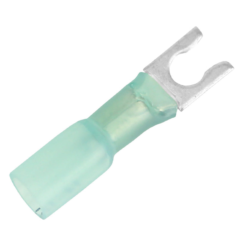 Pacer TE14-10SLF-100 16-14 AWG Heat Shrink Spade Terminals, #10 Stud Size, Blue, 100 Pack