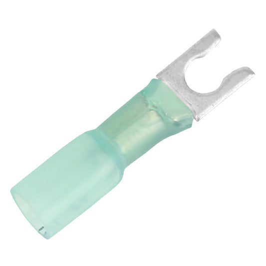 Pacer TE14-10SLF-100 16-14 AWG Heat Shrink Spade Terminals, #10 Stud Size, Blue, 100 Pack