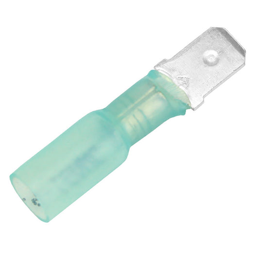 Pacer TDE14-250M-100 16-14 AWG Heat Shrink Male Disconnects, Blue, 100-Pack