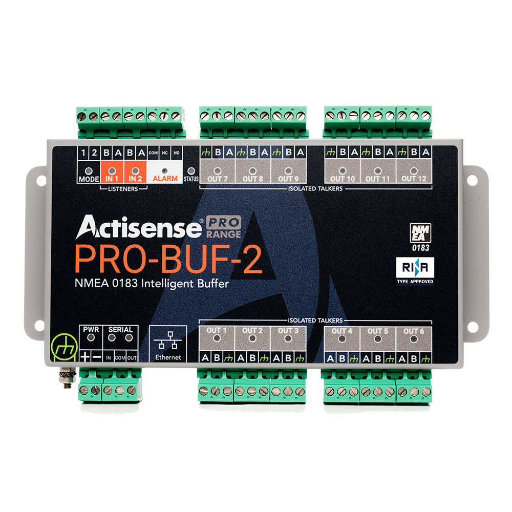 Actisense PRO-BUF-2 NMEA 0183 Buffer with 2 Opto-Isolated Inputs, 12 ISO-Drive Outputs, Ethernet & Serial Ports