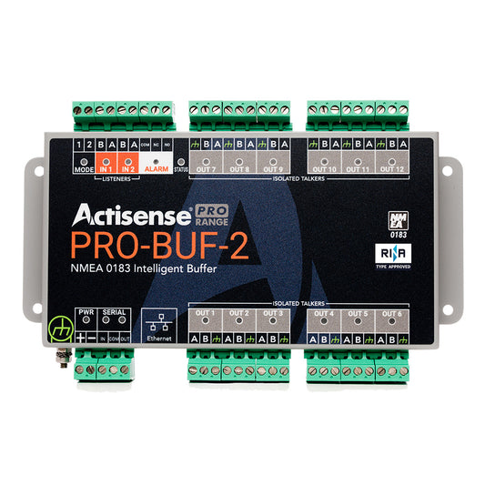 Actisense PRO-BUF-2 NMEA 0183 Buffer with 2 Opto-Isolated Inputs, 12 ISO-Drive Outputs, Ethernet & Serial Ports