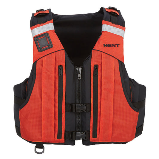 Kent Sporting Goods First Responder PFD - L/XL Orange Personal Flotation Device with Reflective Material and Adjustable Fit