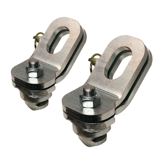 GEN-Y HITCH GH-103195 Safety Chain Anchors for Ford and GMC Truck Beds, Silver Steel Plate-Style Puck Anchor Assembly