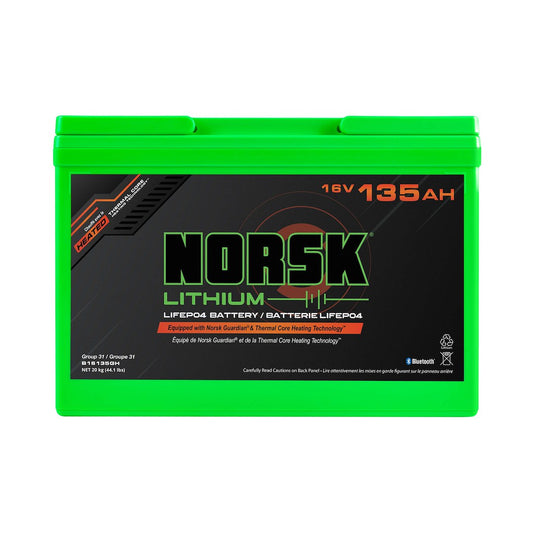 NORSK INC B16135GH 16V 135Ah LiFePO4 Trolling Motor and House Battery
