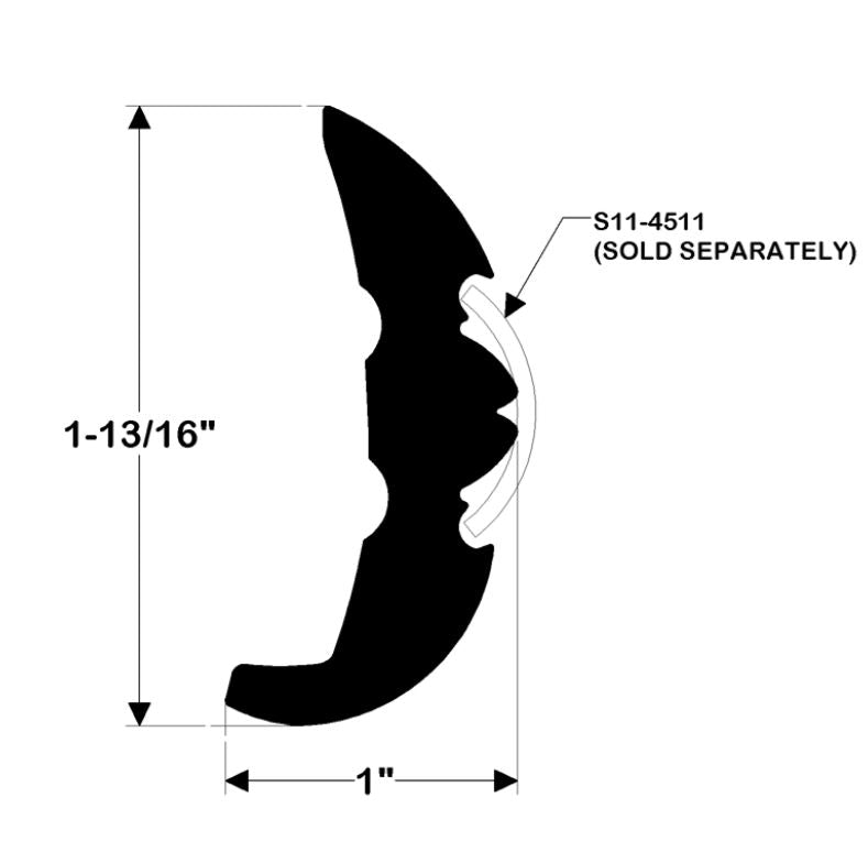 RIGID RUB RAIL  BLACK 20