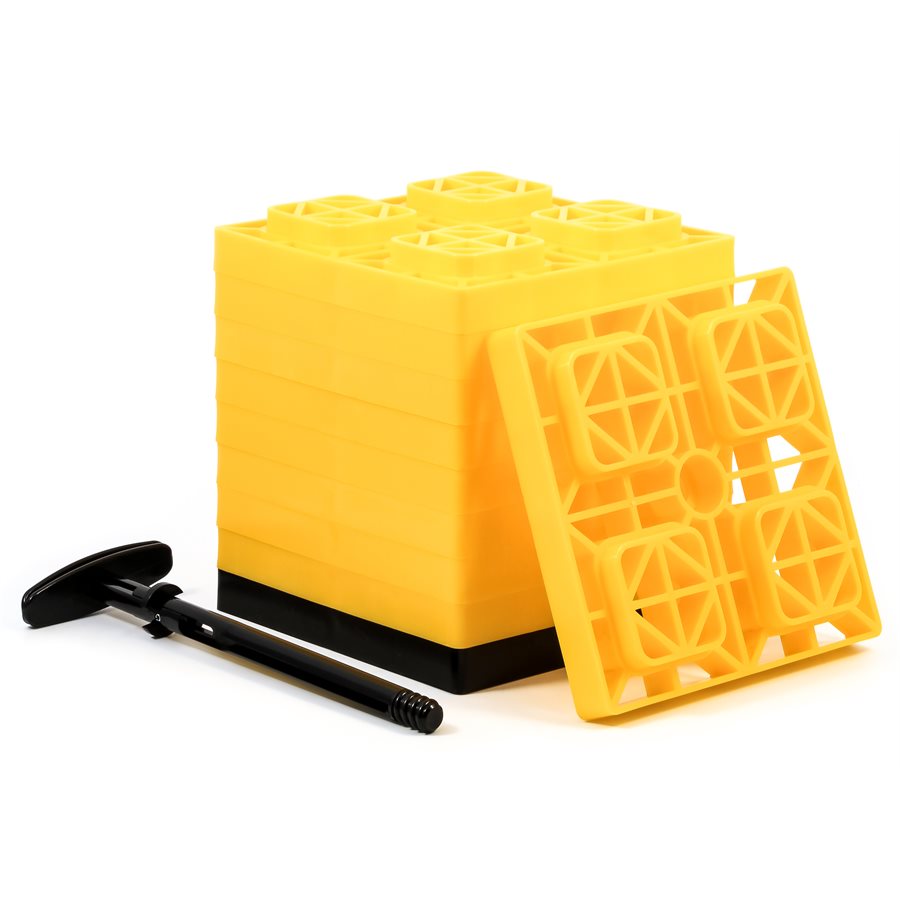 Camco Leveling Blocks 2 x 2, 10-Pack Yellow, Part 44512