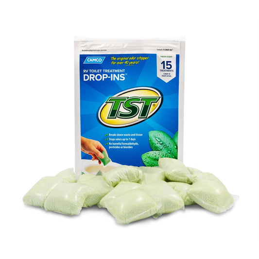 Camco TST Drop-Ins Holding Tank Treatment, 15-Pack Bag, Part 40264