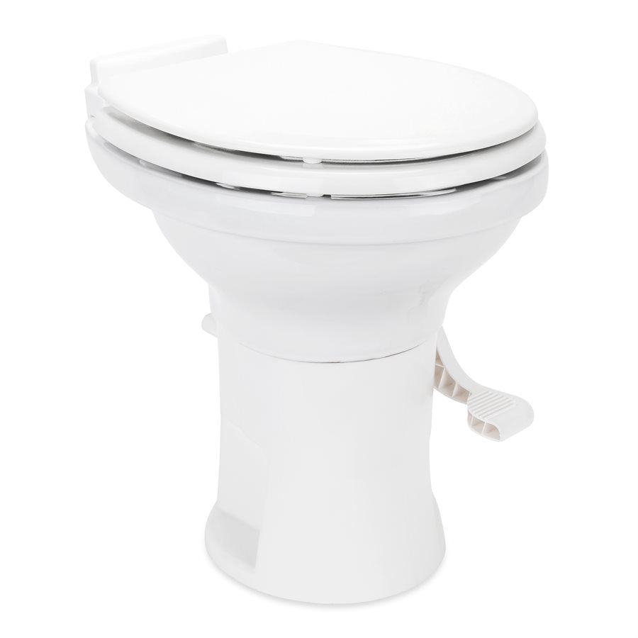 Camco 41710 Gravity Flush RV Toilet, White
