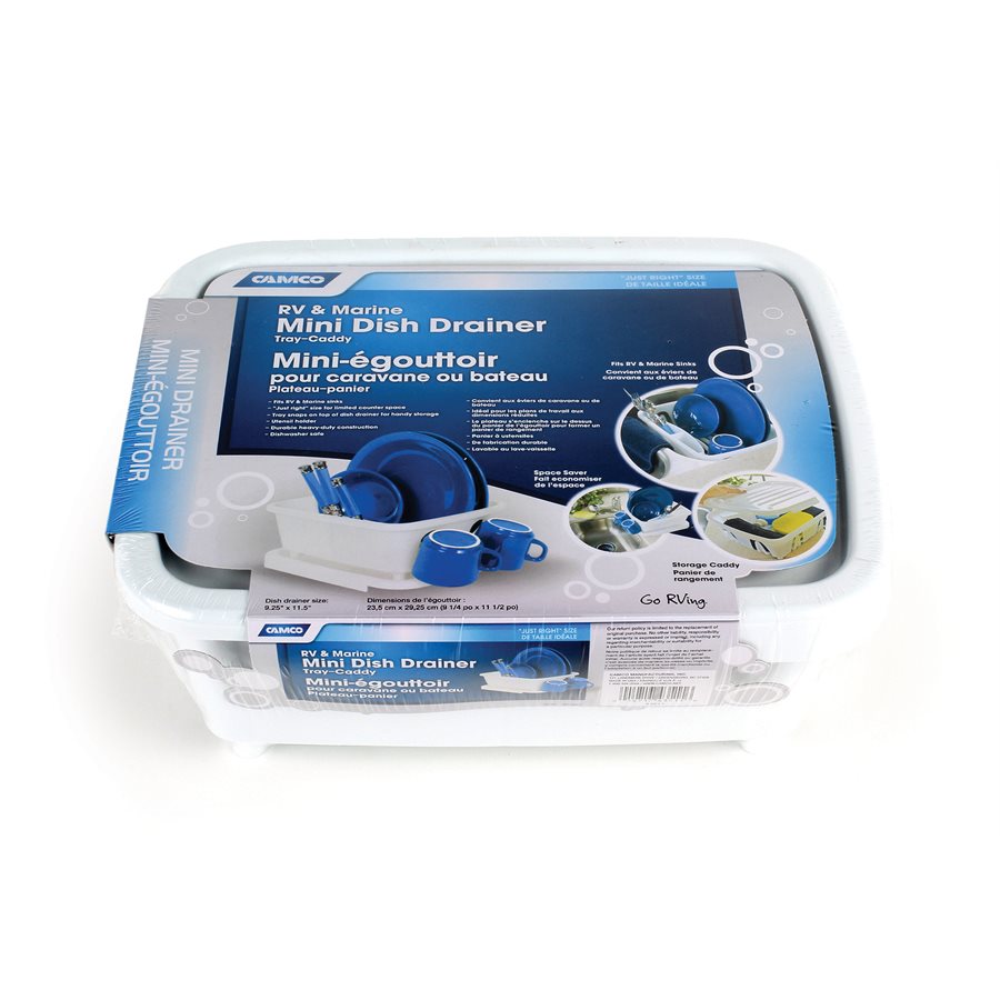 Camco 43511 Mini Dish Drainer with Tray for RVs, Campers and Compact Kitchens