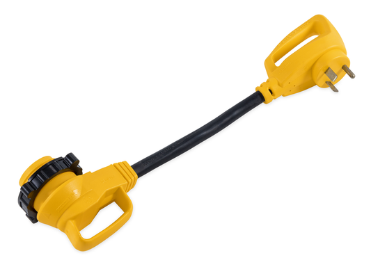 Camco PowerGrip 55522 30-Amp RV Power Extension Cord, 18-Foot, Standard Plug and Connector