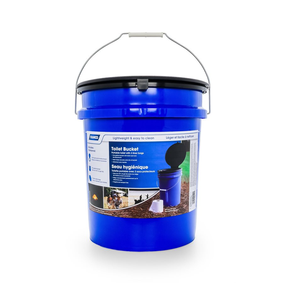 Camco 41549 Toilet Bucket with Seat Kit for Portable Camping and Emergency Use
