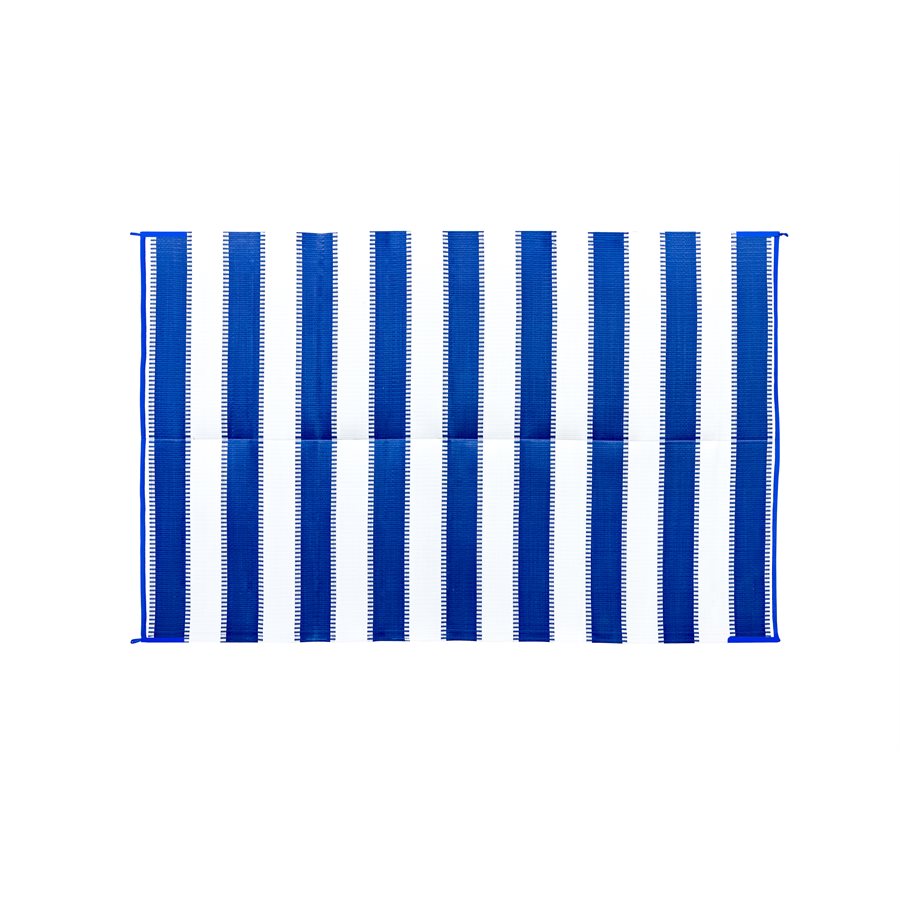 Camco 42871 6 ft x 9 ft Outdoor Mat, Blue Striped