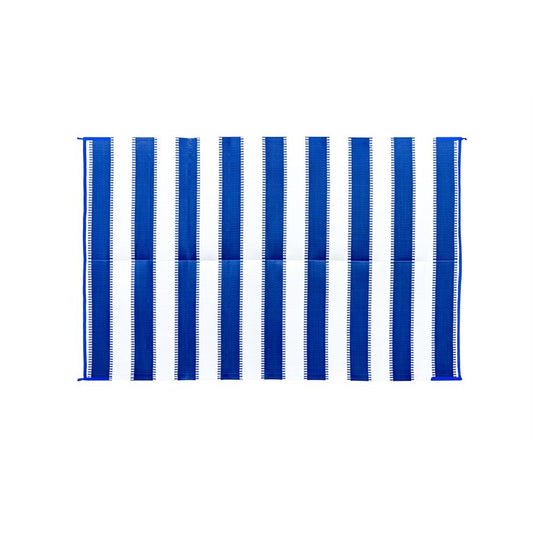 Camco 42871 6 ft x 9 ft Outdoor Mat, Blue Striped