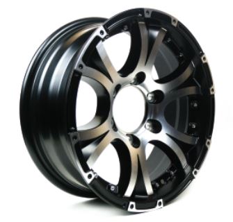 ALUMINUM - 16X6 6X5.5 BLACK MACHINE - Marine Parts OnlyTASKMASTER
