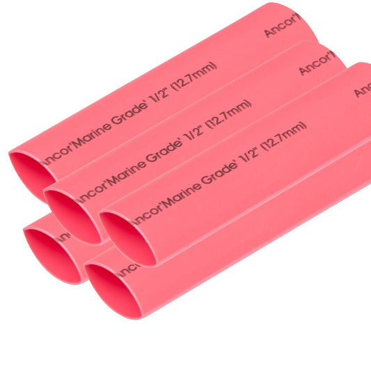 Ancor Heat Shrink Tubing 1/2" x 6" - Red - 5 Pieces - Marine Parts OnlyElectricalAncor